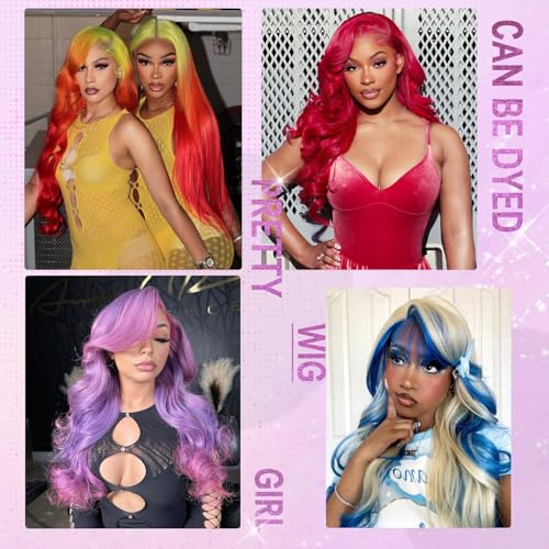 28 Inch 613 Lace Front Wigs Human Hair 13X6 HD Transparent Lace Front Blonde Wig Human Hair Pre Plucked 200% Density Body Wave Wigs for Women