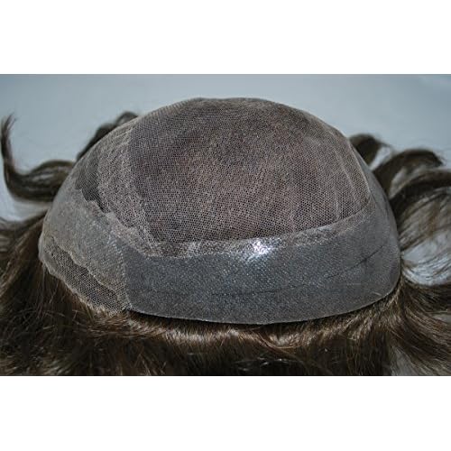 Dark Brown Mens Toupee Lace Front Hairpiece Invisible Hair System 100% Human Hair #3 Color
