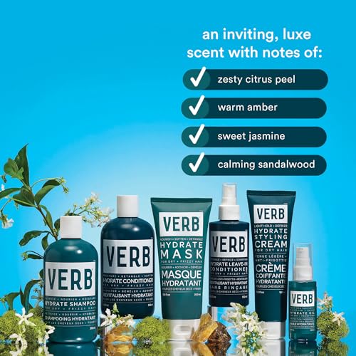 VERB Hydrate Shampoo + Conditioner Duo - Cleanses + Nourishes Dry + Frizzy Hair to Smooth + Reduce Frizz - Amber + Warm Jasmine Scent