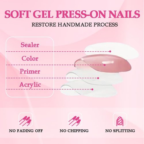 GGddsha 2025 Kawaii Bear Dream Tracks Reusable Handmade PMMA Acrylic Press on Nails w/Box Gifts for Women (Sweet Gummies, M)