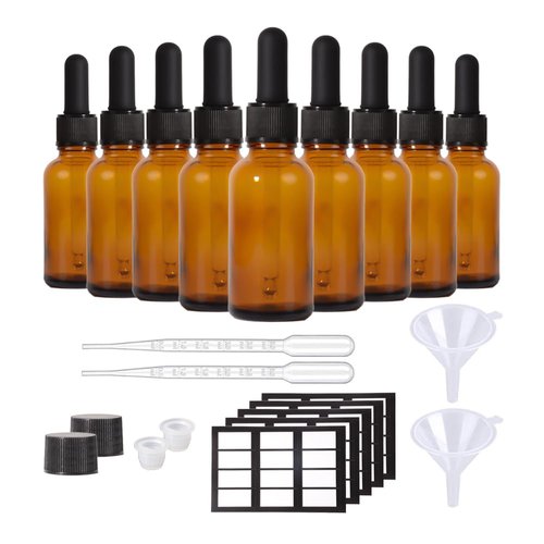 StellaCare 48 Pack,1oz Dropper Bottle for Essential Oils,Amber Oil Bottles for Hair,Small Travel Containers Tincture Bottles