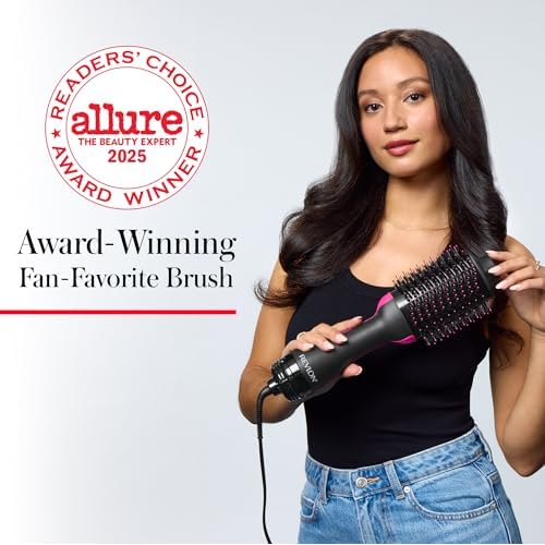 REVLON One-Step Volumizer Hair Dryer and Styler ? Easy Salon-Style Blowouts ? Less Frizz, More Shine, and Reduced Heat Damage, for All Hair Types and Lengths (Black)
