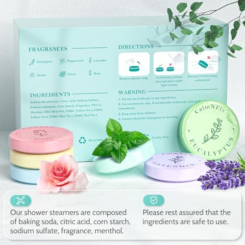 60 Pack Shower Steamers, Shower Bath Bombs with Natural Fragrance - Holiday Presents ? Self-Care Presents for Women and Men, Relaxation Birthday Presents