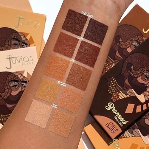 Juvia's Place Bronzed Duo Bronzer Tan - Soft Matte, Contour Powder, Long-Wearing & Buildable Bronzing Powder - Suitable for Tan Skin Tone