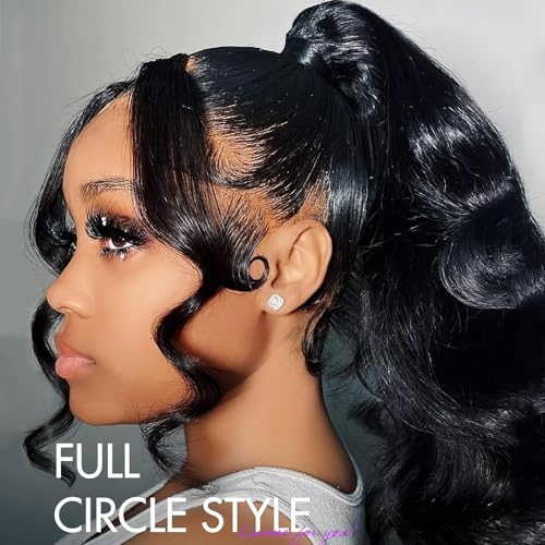 ten chopsticks 360 Body Wave Lace Front Wigs Human Hair Wigs for Women 150% Density Brazilian Remy Body HD Lace Front Wigs 360 Lace Wigs Human Hair Pre Plucked with Baby Hair Natural Color 14inch