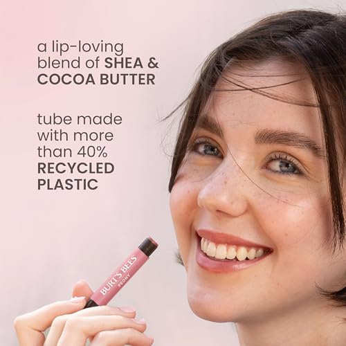 Burt's Bees Shimmer Lip Tint Stocking Stuffers Set, Tinted Lip Balm, Moisturizing for All Day Hydration with Natural Glowy Pigmented Finish & Buildable Color, Kissable Color, Warm Collection (3-Pack)