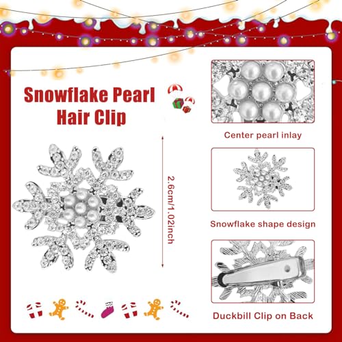 Sparkly Rhinestone Hair Barrettes for Women - Silver Mini Pearl Hairpins, Party Hair Accessories Gift Set