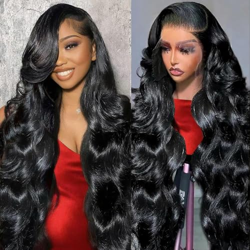 Sunelk 30 Inch 13x6 Lace Front Wigs Human Hair 200% Density Body Wave Lace Front Wigs HD Transparent Lace Frontal Wigs for Women Glueless Wigs With Baby Hair