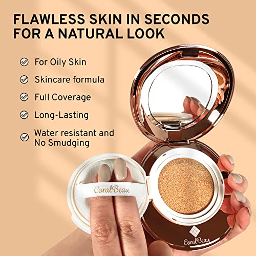 Makeup Kit for Teens - All in One Shell Makeup Kit with Compact BB Cream Powder, Eyeshadow Palette with Brown Shades, Eye Shadow Brush, Mascara, 3 Lipsticks, Necklace - Make Up Gift Set Box