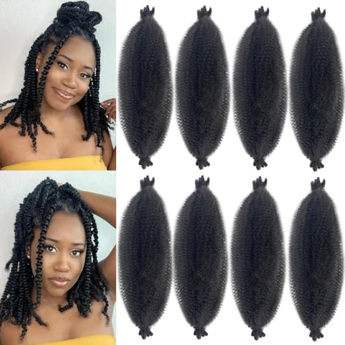 Color 2 Afro Twist Hair 16 Inch 8 Packs Wrapping Hair for Soft Locs Kinky Braiding Spring Twist for Women(16Inch,2#)