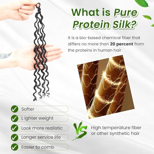 Full Head Crochet Hair for Black Women Human Hair Soft Feeling, Short Gogo Curl Protein Silk 80 Strands, Deep Curly Innovative 4-in-1 Strand Design Hypoallergenic Synthetic Fiber