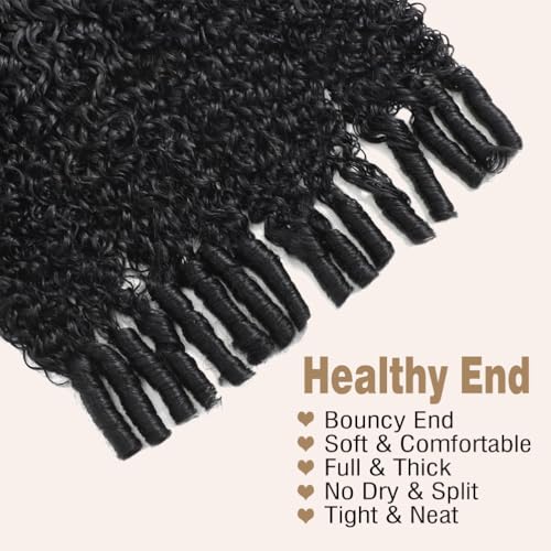 Burmese Curly Human Hair Bundles 16 18 20 Inch Water Wave Bundles with Spiral End 100% Unprocessed Quick Weave 3C4A Virgin Remy Hair Double Weft for Women Natural Black