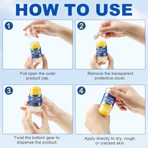 60% Urea with 2% Salicylic Acid Urea Foot Care Stick, Foot Cream Moisturizer for Dry Cracked Feet, Knees, Elbows, Hands,Intensive Moisturizer for Dead Skin,Callus Remover & Skin Softener