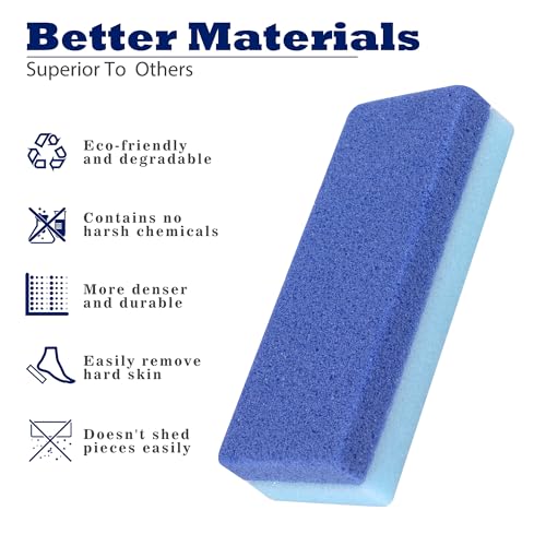 6 Pack Foot Pumice Stone for Feet Callus Remover, EWAGOA Pedicure Tools for Feet, Foot Exfoliator and Foot Scrubber Dead Skin Remover Cracked Heel Repair (6-Blue)