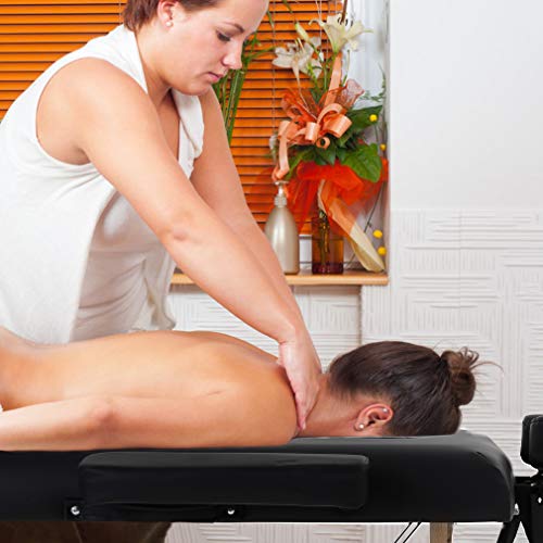 BestMassage Massage Bed Portable Massage Table 24 inch Wide Lash Bed Height Adjustable 2 Folding Spa Table with Towel Hanger Oil Pouch Half Bolster Round Bolster Non-Woven Bag