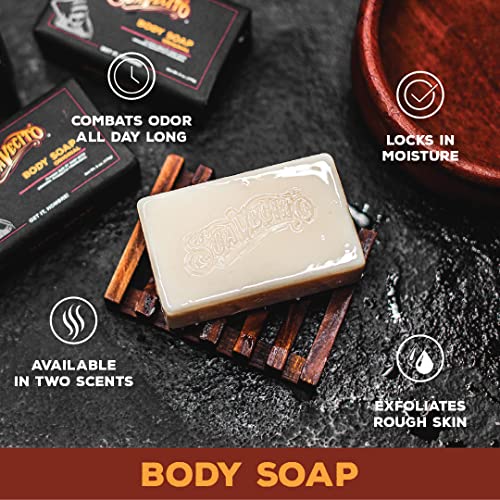 Suavecito Hair & Body Essentials 4 Piece Set - Includes Styling Pomade, Moisturizing Body Soap Bar, Hydrating Shampoo & Nourishing Conditioner