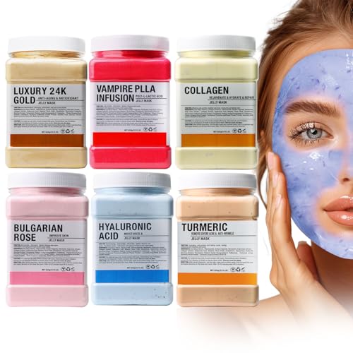 Hydro Jelly Masks for Facials, Jelly Mask Powder, Esthemax Hydro Jelly Mask, Moisturizing& Hydrating 23 Fl Oz (6 Packs)