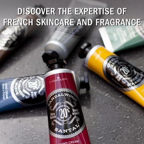 La Chatelaine 20% Shea Butter Hand Cream Travel Size, Men, Unisex, Organic Argan Oil, Moisturizing, Nourishing, Extra-Rich Hand Lotion, Made in France, Paraben Free, 1 oz / 30ml (Bourbon Vanilla)