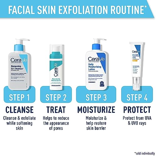CeraVe Renewing Salicylic Acid Cleanser, Formulated With Hyaluronic Acid, Niacinamide, & Ceramides, Gentle BHA Exfoliating Face Wash Smooths & Softens Skin, Non Comedogenic & Fragrance Free, 16 Ounce