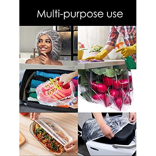 100Pcs XXL Oversized Disposable Plastic Shower Cap for Long Braids, Dreadlocks & Locs - Big Plastic Shower Cap for Black Women's Hair Treatment