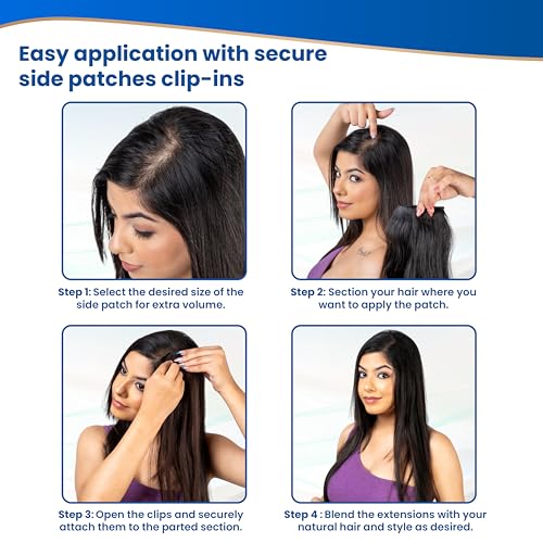 Capilus Clip-In Side Patches (Natural Black, 14 inch)