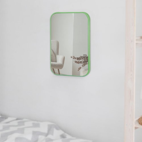 Yatnks 10Pcs Table Desk Vanity Makeup Mirror, 8-Inch Simple Portable Travel Mirror with Stand, Standing and Wall Hanging Dual-use Green