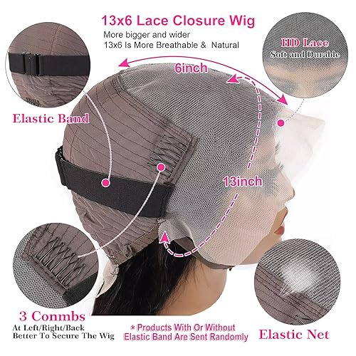 30 Inch Lace Front Wig Human Hair 220% Density 13x6 Lace Front Wigs Human Hair Pre Plucked Deep Wave Lace Front Wigs Human Hair Transparent HD Lace Front Wigs for Black Women