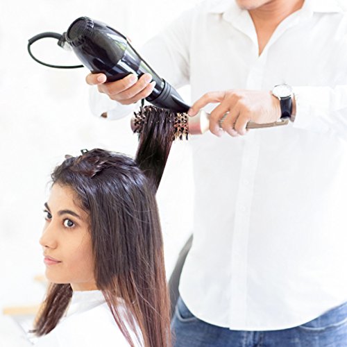 Round Barrel Anti-Static Hair Brush with Boar Bristles, Nano Thermal Ceramic Ionic Tech | For Extra Shine | Protect Hair, Enhance Texture, For Straightening & Drying (1 1/4 inch)