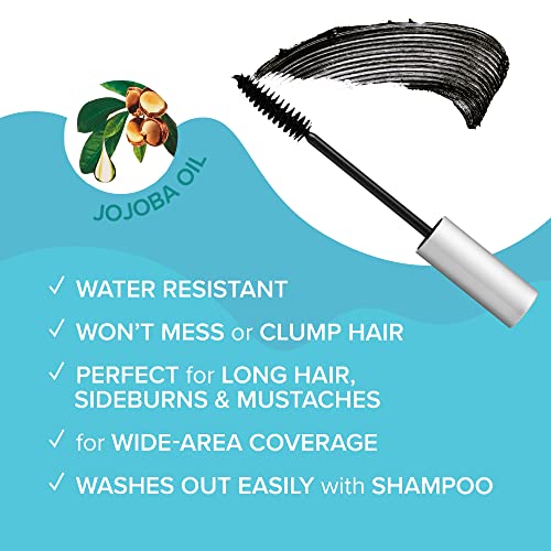 RED by KISS Quick Cover Root Touch Up Rescue (Dark Brown 2 Pack), Mascara Natural Water-Resistant Temporary Gray Concealer Cover Up Brush for Hair Mustache & Beard, Formulated with Jojoba Oil