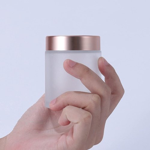 Healthcom 10 Pcs 10 Gram/10ml Empty Jars Clear Frosted Glass Cream Jar Pot Bottles with Rose Gold Lids Cosmetic Container Refillable Glass Eye Cream Jar Pot for Face Lotion Eyeshadow Lip Balms …