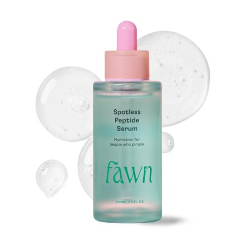 Fawn Spotless Peptide Serum, Facial Treatment with Hyaluronic Acid and Niacinamide For Teen and Young Skin, Derm-formulated and Vegan, 1 Fl Oz
