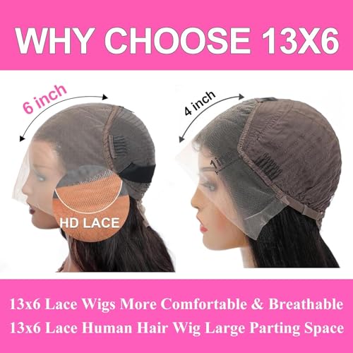 Highlight 13x6 Body Wave Lace Front Wig Human Hair 26 Inch 1B/30 HD Transparent Lace Frontal Wig for Women Ombre Lace Front Wig Pre Plucked with Baby Hair 180% Density