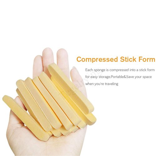 Facial Sponge Compressed,240 Count PVA Professional Makeup Removal Wash Round Face Sponge Pads Exfoliating Cleansing for Women with a Natural Loofah Sponge for Body Washing,Yellow
