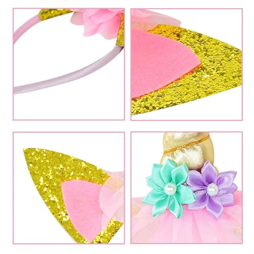 Unicorn Horn Headband Glitter Cute Unicorn Hairband Birthday Party Halloween Cosplay Clothing Hair Decoration