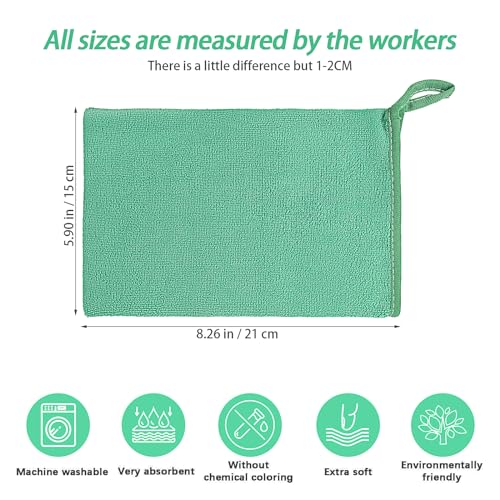 PHOGARY 5 Pack Microfiber Face Cloths, 6"x8" Fast Drying Bath Mitts Washcloth, Super Absorbent Soft Lightweight Towel Body Facial Cloths Small Wash Mitt for Travel Showering Washing Face