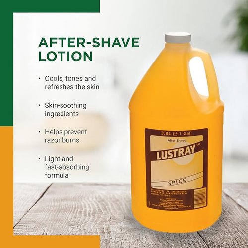 Clubman Lustray Spice After Shave - Classic Refreshing Scent Aftershave for Men, Barbershop & Home Use Splash, 1 Gallon