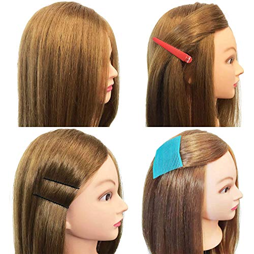 Mannequin Head with Hair 80% Human Hair Doll Head 26"-28" Hairdresser Practice Training Head Cosmetology Manikin with 9 Tools and Clamp - #27 Honey Golden