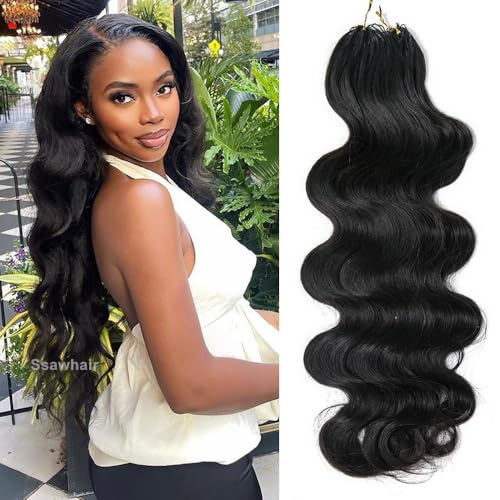 Body Wave Crochet Human Hair Knotless Pre-Separated Braid Virgin Human Hair With String Pre-Looped Reusable Feather Crochet Hair Extensions 18Inch 120g 100Strands