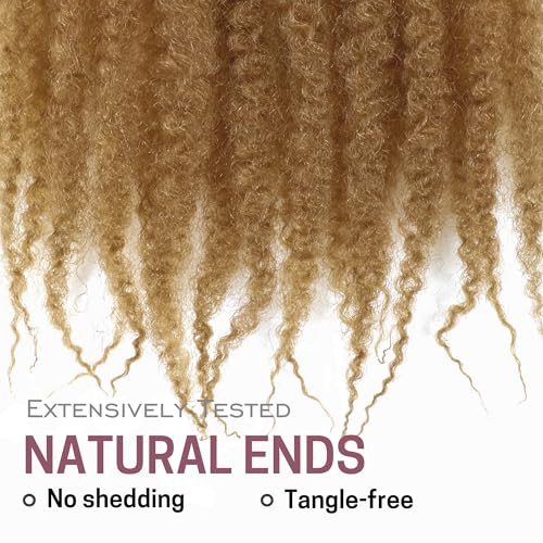 Marley Twist Braiding Hair 8 Packs Marley Twist Hair Twist Hair 24 Inch Afro Kinky Curly Twist Crochet Hair Twist Soft and Natural Hair (1B/30/27, 24 inch)