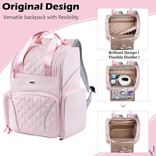 Nail Polish Organizer Backpack Holds 48 Bottles (0.5 Fl Oz) and a Nail Dryer, Nail Polish Storage Bag With 2 Removable Boxes for Nail Suppliers,Nail Kit, Gel Polish