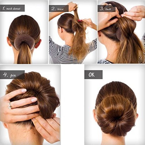 Extra Small Hair Bun Maker for Kids, 6 PCS Chignon Hair Donut Sock Bun Form for Girls, Mini Hair Doughnut Shaper for Short and Thin Hair (Small Size 2 Inch, Light Brown)