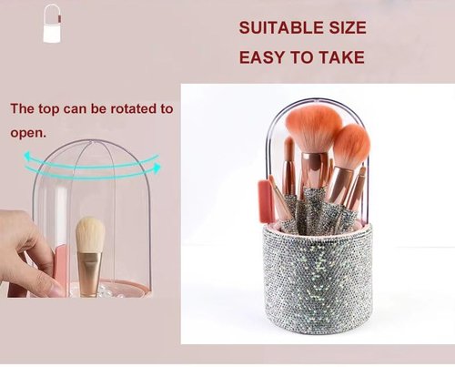 COSHINE Blingbling Luxurious Professional Makeup Brush Set, 8 pcs Full Complete Function Cosmetic Brushes with Shiny Diamond Holder