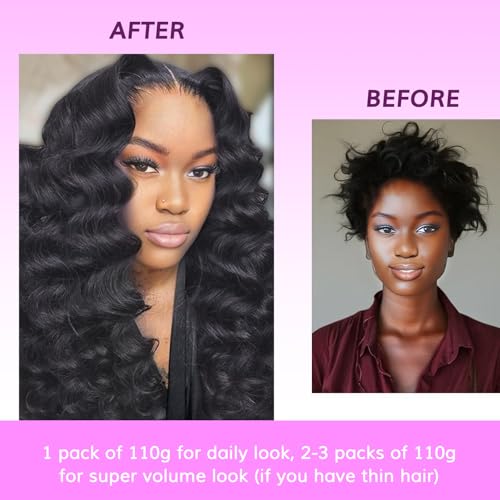 IDN BEAUTY Genius Weft Deep Wave Clip In Hair Extensions Human Hair For Black Girl Women, Virgin Hair Longer Lifespan, Invisible Seamless PU Weft Clip Ins, 18 Inch 110g 7Pcs Natural Black