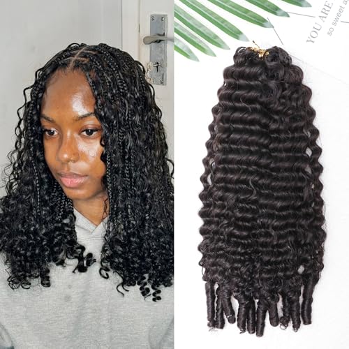 Feather Crochet Human Hair With Tight Curly Ends Invisible Knots Deep Curly Crochet Human Hair Extensions Knotless Pre-Separated 18inch 120g