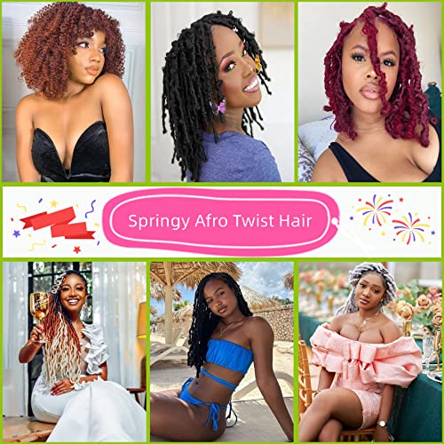 Color 2 Afro Twist Hair 16 Inch 8 Packs Wrapping Hair for Soft Locs Kinky Braiding Spring Twist for Women(16Inch,2#)
