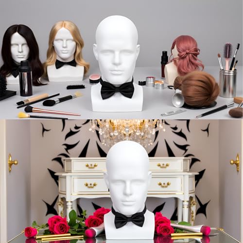 Mannequin Head Male Professional Cosmetology Manikin Head for Display Headset, Headphone, Game Console, Hats, Wigs Jewellery£¨L90-YB£©