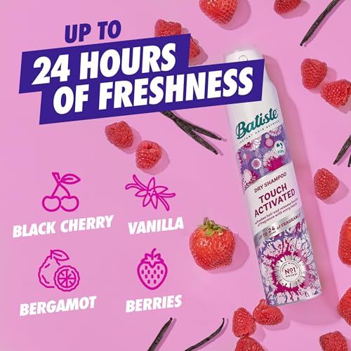 Batiste Touch Activated Dry Shampoo, Up to 24 Hours of Freshness, Absorbs Oil in Hair Between Washes with Lasting Scent Releasing Technology, 3.81 Oz