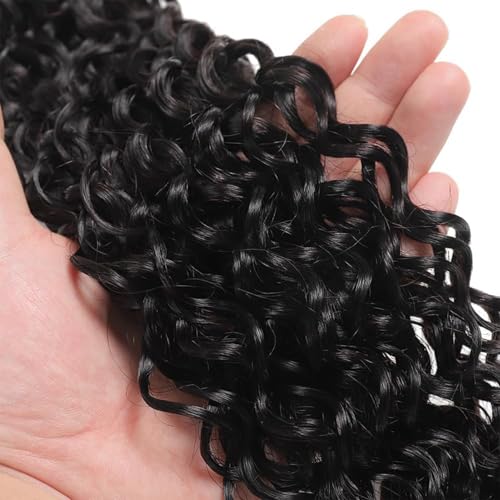 Water Wave Human Hair Bundles 16 18 20 Inch 12A Wet and Wavy Bundles Human Hair 100% Unprocessed Brazilian Virgin Hair Water Wave Curly Weave Extensions Natural Black