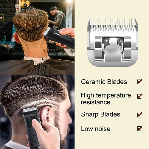 5 Sets Combination Professional Detachable Replacement Ceramic Blades. Compatible with Oster Classic 76/Power Pro/Power-Teq/Star-Teq Clipper. Compatible with Ainds Clippers. (0.5~9.5mm).