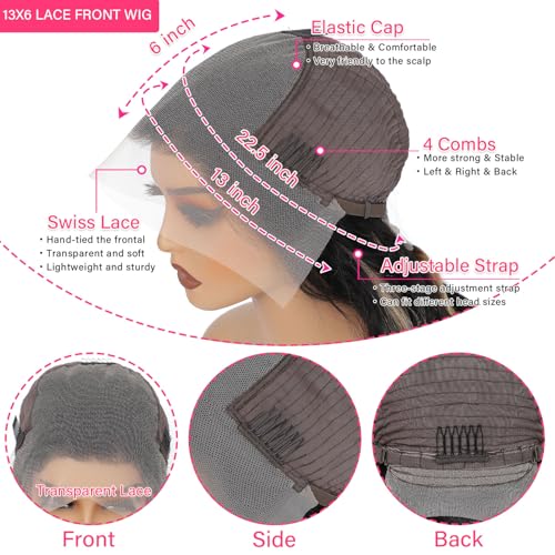 Juvid 13x6 Highlight Lace Front Wigs Human Hair FB/27 Ombre Body Wave HD Transparent Balayage Lace Front Wig Human Hair 180% Density Glueless Wig 26inch for Black Women Pre Plucked Hairline